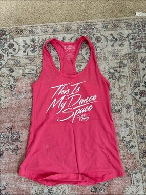 Pink Racerback Tank - "This Is My Dance Space"